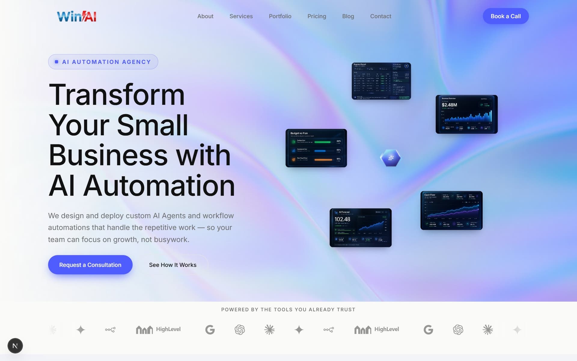 WinAI marketing site redesign